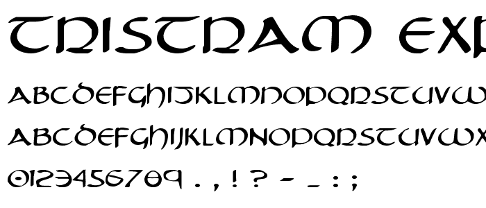 Tristram Expanded font